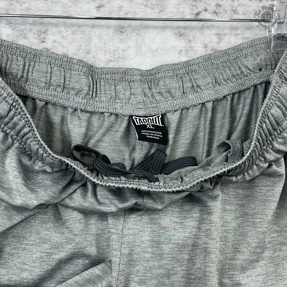 Tapout Men's‎ Athletic Shorts XL Gray Mesh Drawstring Side Pockets